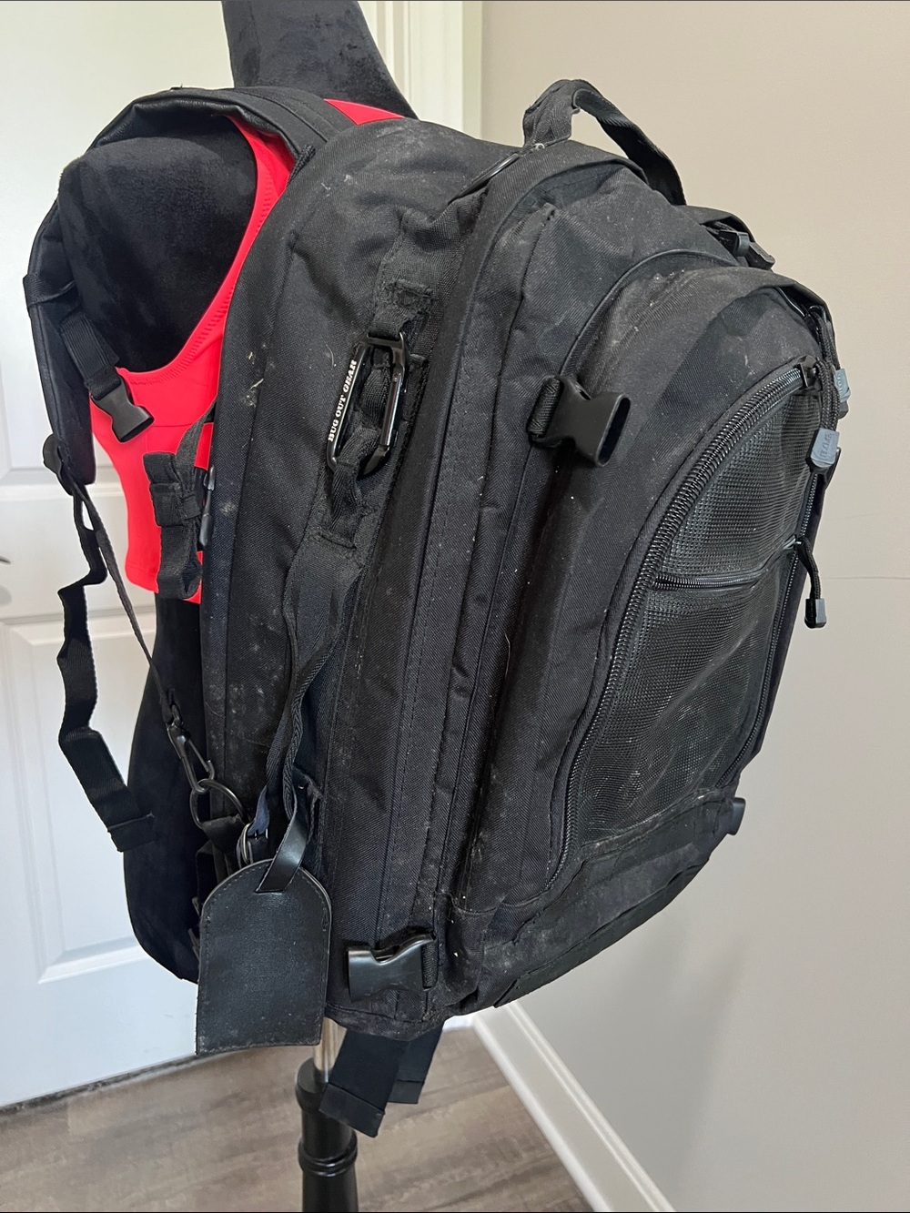 Black Men's Bug Out Bag Backpack with Organized Storage